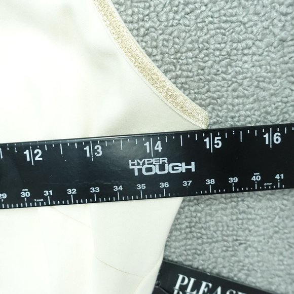 New York & Company Fit & Flare Dress Womens Size XS Cream Round Neck Trim Cotton - Picture 4 of 9